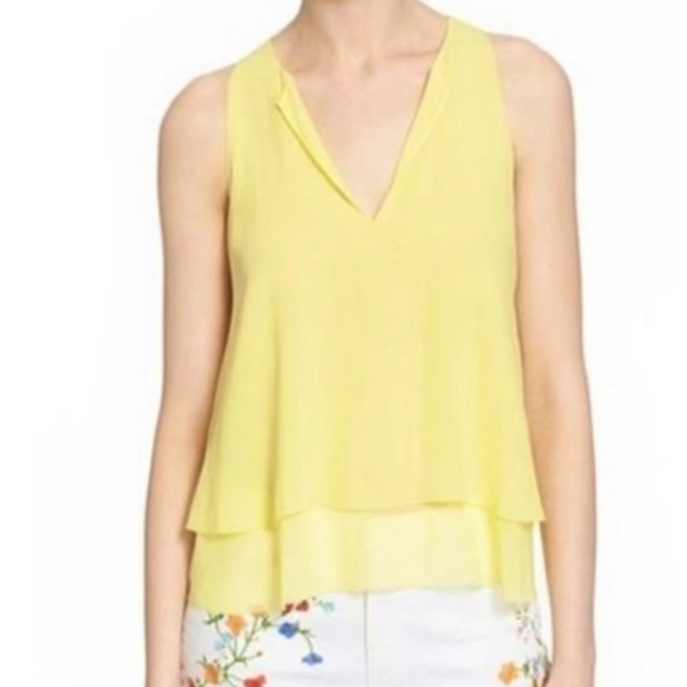 Tory Burch Yellow Sleeveless Silk Top